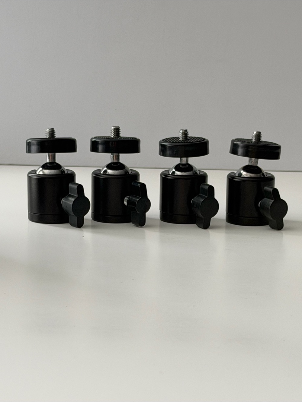 4 Pack  Metal Tripod Mini Ball Head Mount 1/4” 360 Swivel Degree Adapter